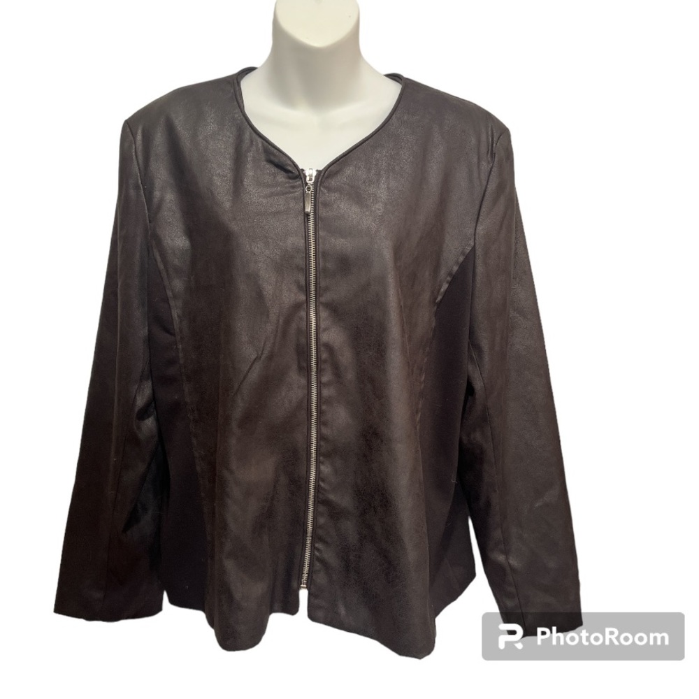 Elementz Black faux leather Jacket. Size XL